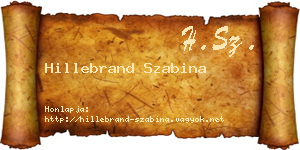 Hillebrand Szabina névjegykártya